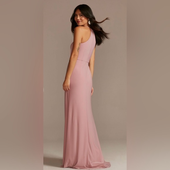 CELEBRATE DB STUDIO jersey a-line bridesmaid dress with knot detail. EUC - Picture 2 of 9